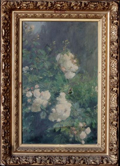null Achille Théodore CESBRON (1849-1913)
Les roses blanches
Huile sur toile signée...