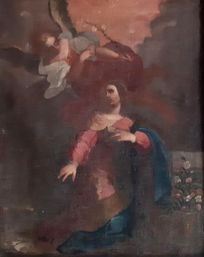 null FRENCH OR ITALIAN SCHOOL XVIIth/XVIIIth CENTURY
The Annunciation
Oil on canvas...