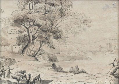 null FRENCH SCHOOL Late 18th or early 19th century

Country landscape at the river...