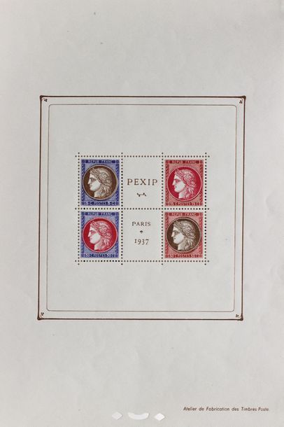 null BLOCK International philatelic exhibition in Paris. (PEXIP). Stamps with the...