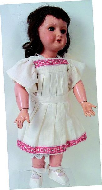 null French doll by SFBJ with composition head, mould 301, open mouth, brown sleepig...