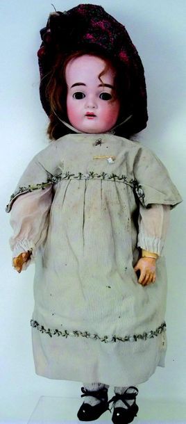 null German made character baby by J.D.Kestner with poured bisque head, open mouth,...