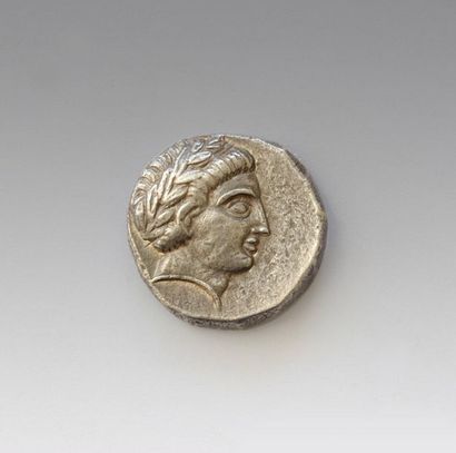 null KINGDOM OF PEONIA
Tetradrachma of King PATRAOS
Obverse: Apollo's laurelled head...