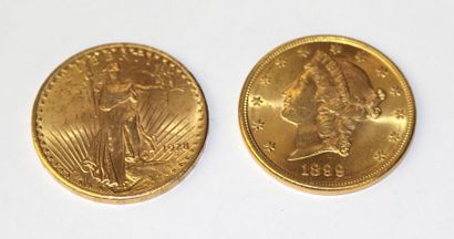 null LOT of 2 gold 20 Dollars coins

 