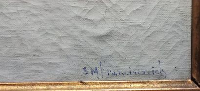 null S. M. FRANCISCOVICH (c.1913/15-c.1955
Bord de lac en montagne
Huile sur toile...