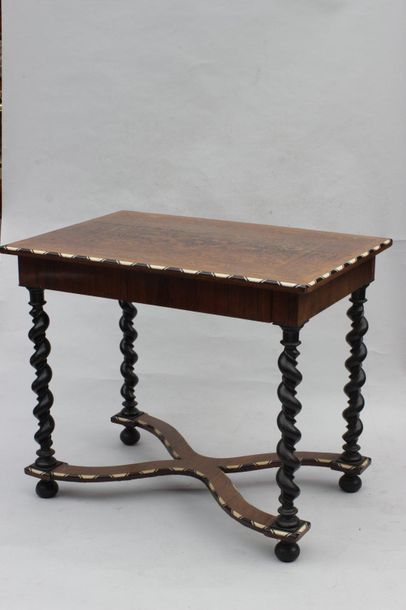 MIDDLE TABLE in veneer wood and marquetry,...