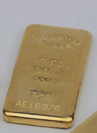 null GOLD INGOT 1 kilogram VALCAMBI Switzerland number AE16976 with its bulletin...