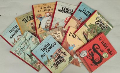 HERGE
Set of 25 comic albums :
Tintin e Lotus...