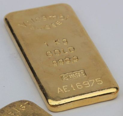 null GOLD INGOT 1 kilogram VALCAMBI Switzerland number AE16975 with its bulletin...