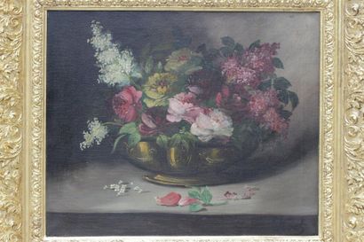 KOCH (XIXth century)
Bouquet of pansies in...