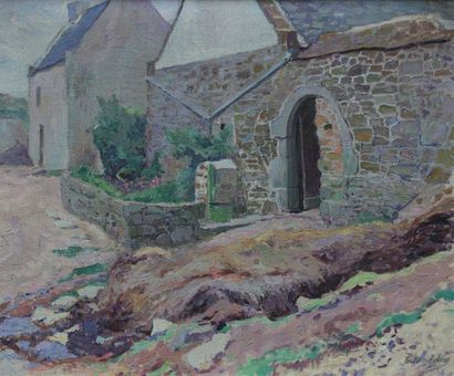 null Paul MADELINE (1863-1920)
Ferme Bretonne
Huile sur toile signée du cachet de...