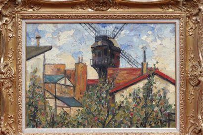 null Elisée MACLET (1881-1962)
Montmartre, Moulin et le Maquis
Huile sur toile signée...
