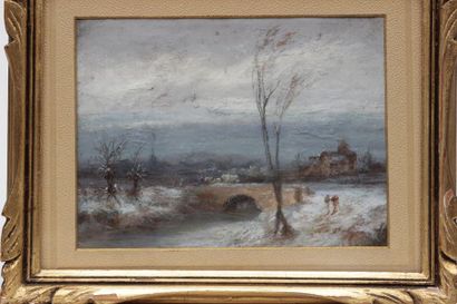 null FRENCH SCHOOL around 1900
Seaside and riverside in winter
Two pastels forming...