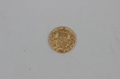 null Monnaie or de 20 fr Charles X, 1828
6.3 grammes   (usures)  FRAIS DE VENTE POUR...