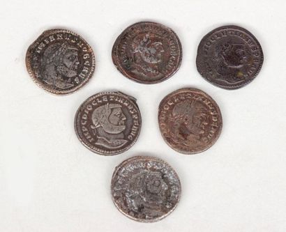 null EMPIRE
Six Follis de la Tétrarchie 
3 de DIOCLETIEN
1 de Constance Chlore Cesar
2...