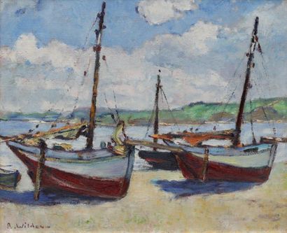 André WILDER (1871-1965)
Sailboats stranded...