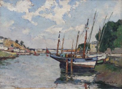 André WILDER (1871-1965)
The port of Douarnenez
Oil...