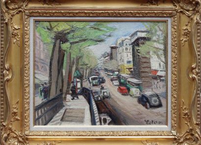 null Robert LOTIRON (1886-1966)
Animation porte Saint Martin à Paris
Oil on canvas...