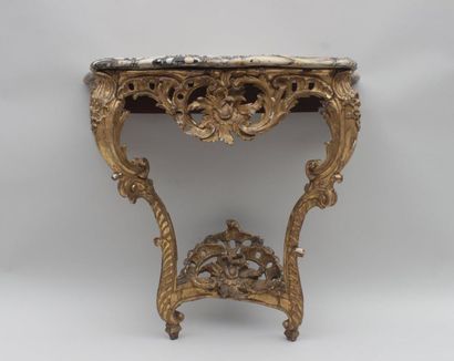 CONSOLE in carved wood in Rocaille Louis...