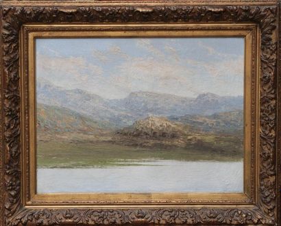 null S. M. FRANCISCOVICH (c.1913/15-c.1955
Lake shore in mountain
Oil on canvas signed...