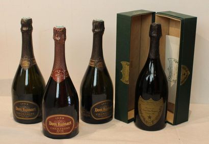 4 bout 3 CHAMPAGNE DOM RUINART DONT 1/1988,...
