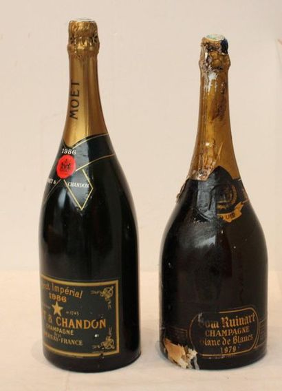 null 2 mag 1 MAG CHAMPAGNE DOM RUINART BLANC DE BLANC 1979, 1 MAG MOET & CHANDON...