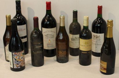 null 10 flac DIVERS : RIOJA 1985, ARBOIS, Espagne, CREMANT WOLFBERGER, CAHORS, 3...