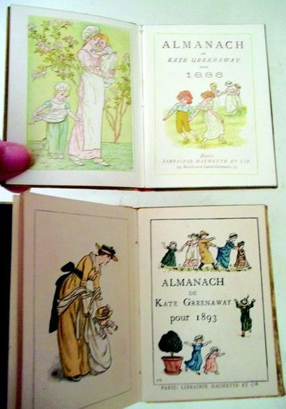 null Deux almanachs de Kate Greenaway de 1886 et1893. Illustrés Format 8x10 cm
Two...
