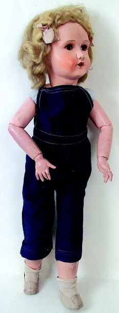 null -Large walking doll with cardboard head of the SFBJ, mould 301, open mouth,...