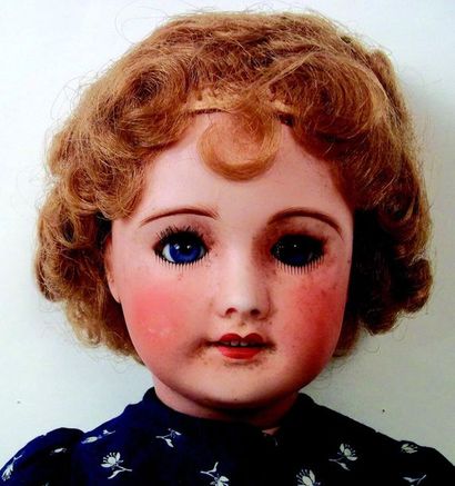 null S.F.B.J. mould 301, cast biscuit head, open mouth, glass sleeper eyes (fixed)...