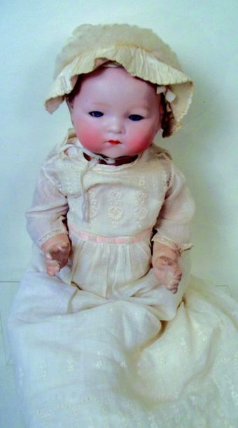 null German doll with dome head, poured bisque, German made, close mouth, composition...