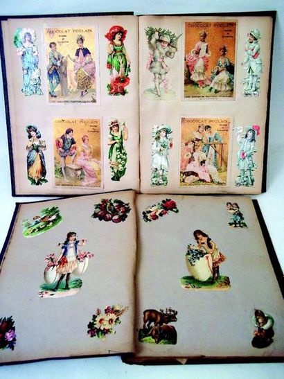 null Two collector's albums with chromolithographs (with blank pages) (circa 1900)...