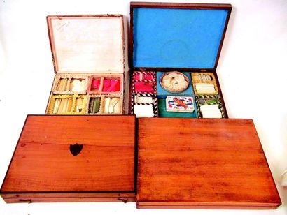 Set of 4 wooden token boxes XIX and XX Size;...
