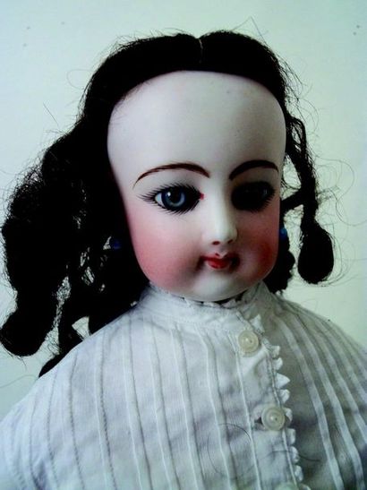 null Parisian doll from the House of Emile Louis JUMEAU, head in pressed biscuit...