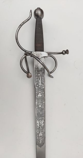 Decorative EPEE, the blade engraved in the...