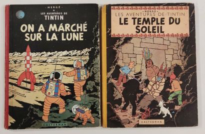 null HERGE Editions CASTERMAN
Lot de bandes dessinées Les Aventures de Tintin 
Le...