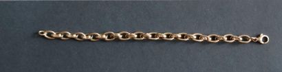 null BRACELET bracelet in yellow gold 750°/°°° with oval links and staples with raw...