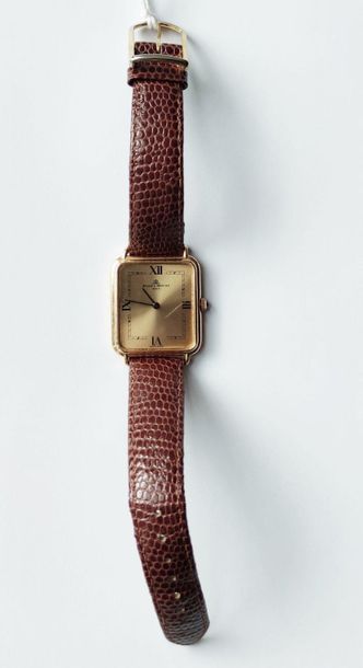 null BAUME & MERCIER, 
men's wristwatch, 750°/00 yellow gold case, quartz movement...