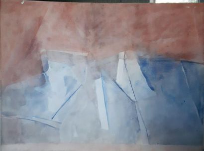  Beatus ZUMSTEIN (1927-1984) Untitled composition Watercolour on soft cardboard signed...