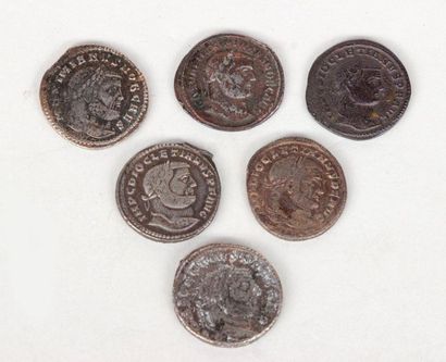 null EMPIRE
Six Follis de la Tétrarchie 
3 de DIOCLETIEN
1 de Constance Chlore Cesar
2...