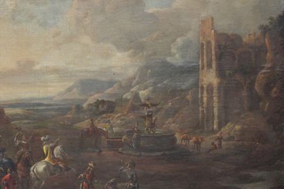null BREDAEL Pieter van (1629-1719) school of
The Riders' Halt among ancient ruins
Oil...