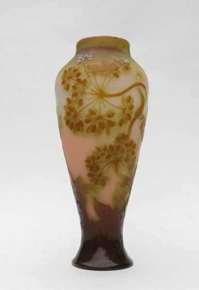 Emile GALLE Industrie Large glass vase engraved...