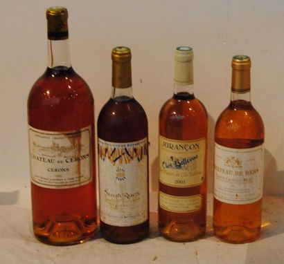 null 4 flac 1 MAG CHT CERONS 1989, 1 BLLE JURANCON 2003, 1 SAUTERNES BARON PHILIPPE...