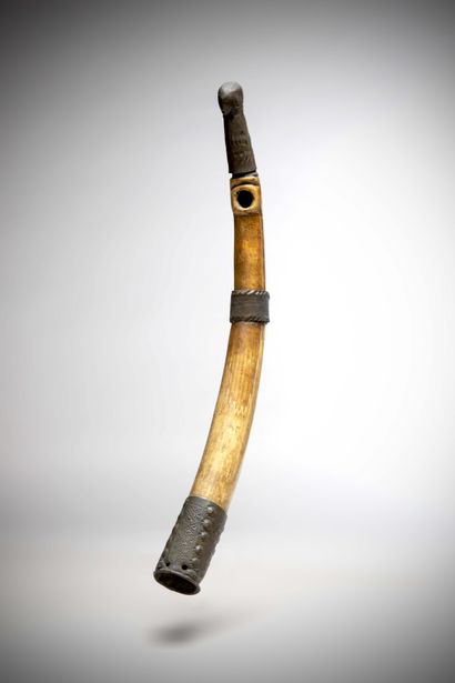 null FON (Benin)

Paire de TROMPES d'appel en ivoire à patine claire, décorées aux...
