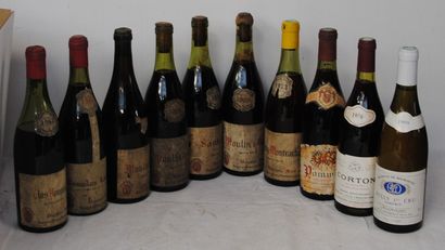 null 10 bout CORTON LANGUETTES 1976, RULLY 1999, POMMARD 1982, PULIGNY 1973, SANTENAY...