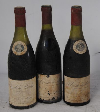 3 bottles CLOS DE LA ROCHE LOUIS LATOUR 1979...