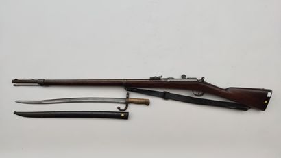 null 
Infantry rifle Chassepot model 1866, barrel marked "S 1868", iron fittings...