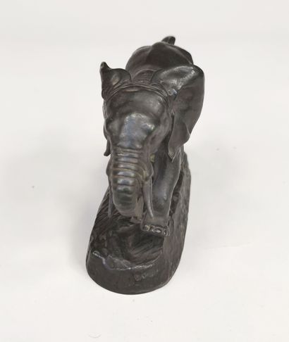 null 
Antoine Louis BARYE (1795-1875)
Senegalese Elephant
Antique green patinated...