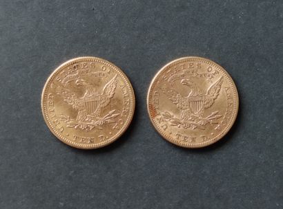 null 
Deux PIECES de 10 dollars USA à l'aigle 1897 et 1901
Frais de vente : 10% TTC...