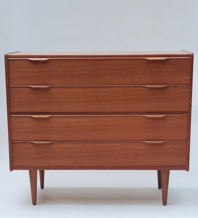 null 
wood chest of drawers, Danish style work from the XXth century 85 X 100 X 43...